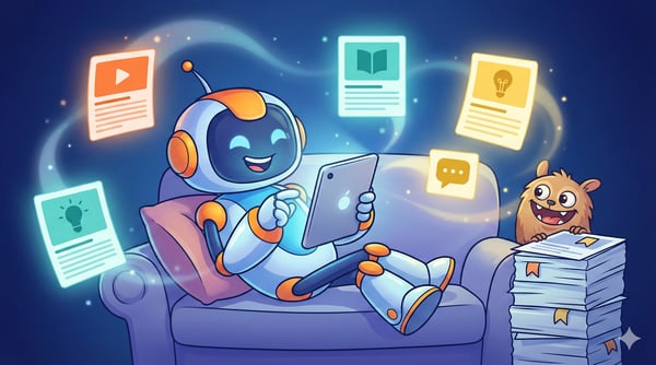 Robot reading a blog