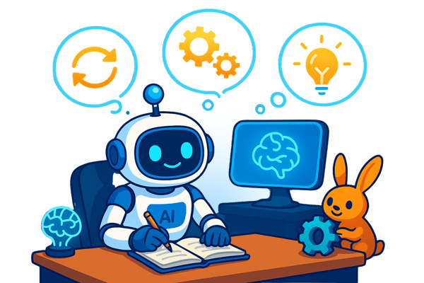  An illustration of a friendly robot with an 